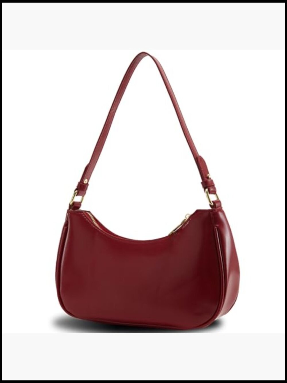 Vegan Leather Hobo Shoulder Bag Y2K Trendy Crossbody Clutch Purse Adjustable - Picture 3 of 7